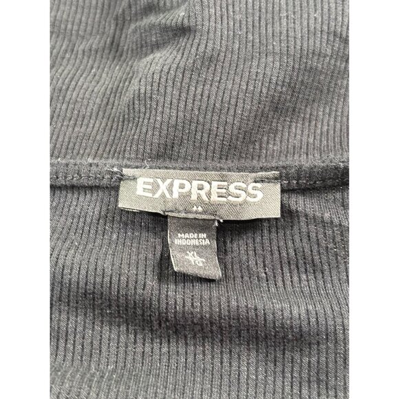Express Black Lace-Up Tunic Top Size XL - Picture 5 of 10